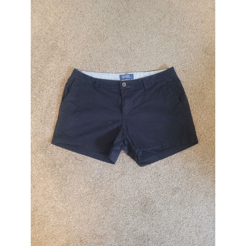 Old Navy Everyday Shorts Women's Size 8 Black Stretch Chino Casual Flat Front